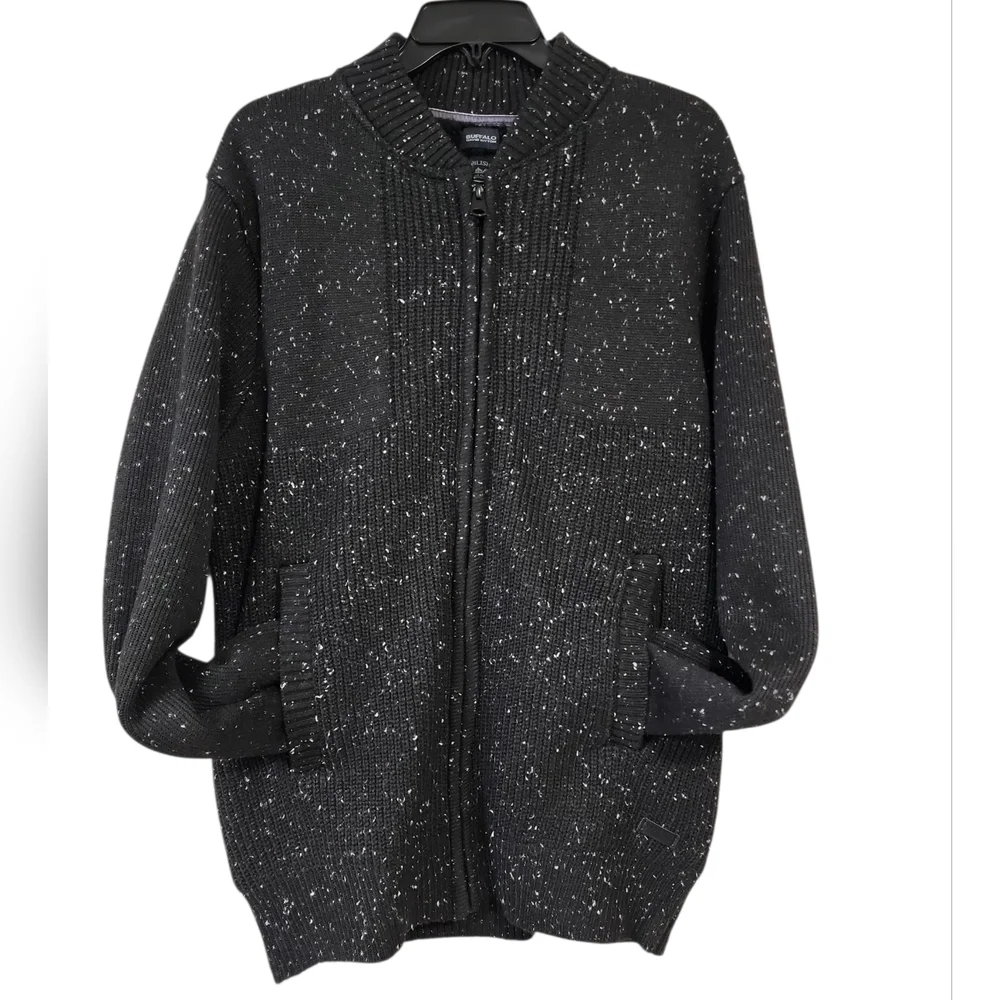Buffalo David Bitton Black And White Zip Up Jacket Size XL New With Tags